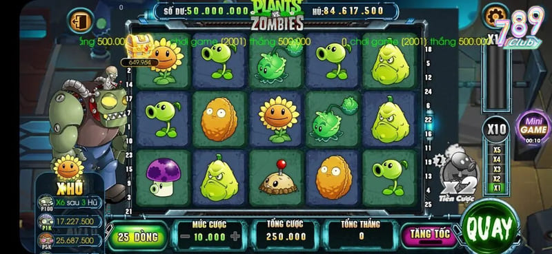 Dễ dàng đặt cược và quay hũ khi chơi Plants vs Zombies 